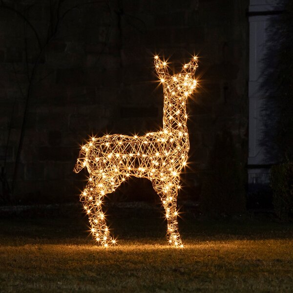 Studley Doe Rattan Light Up Reindeer