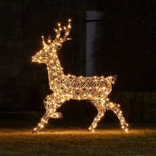 Studley Rattan Stag Light Up Reindeer