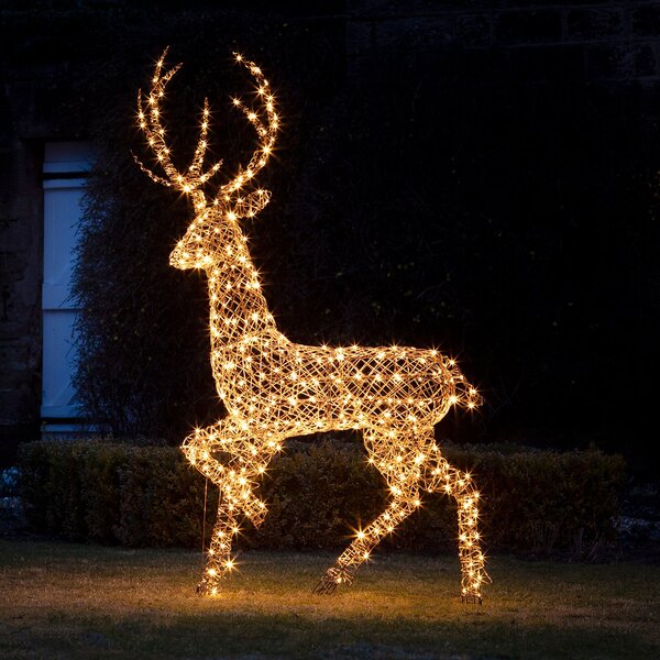 2m Studley Rattan Stag Light Up Reindeer