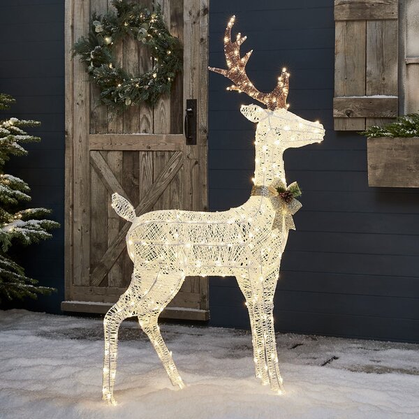Harewood White Spun Cotton Stag Light Up Reindeer