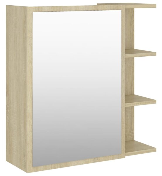 Bathroom Mirror Cabinet Sonoma Oak 62.5x20.5x64 cm Engineered Wood