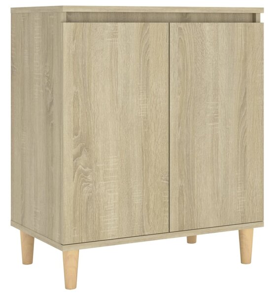 Sideboard with Solid Wood Legs Sonoma Oak 60x35x70 cm Engineered Wood