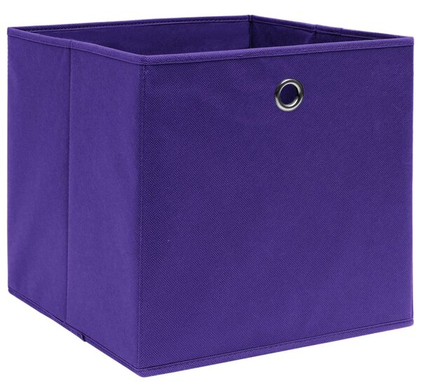 Storage Boxes 10 pcs Purple 32x32x32 cm Fabric