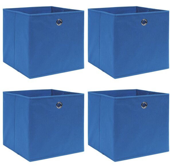 Storage Boxes 4 pcs Blue 32x32x32 cm Fabric