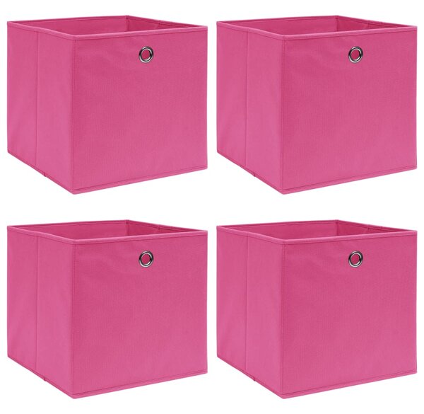 Storage Boxes 4 pcs Pink 32x32x32 cm Fabric