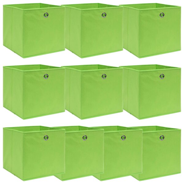 Storage Boxes 10 pcs Green 32x32x32 cm Fabric