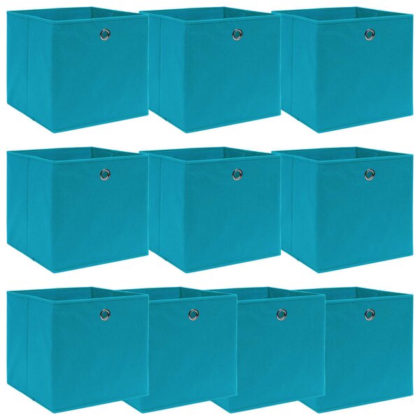 Storage Boxes 10 pcs Baby Blue 32x32x32 cm Fabric