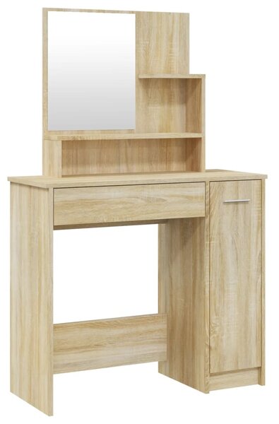 Dressing Table with Mirror Sonoma Oak 86.5x35x136 cm