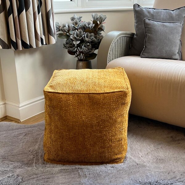 Daro Waffle Cube Pouffe Yellow