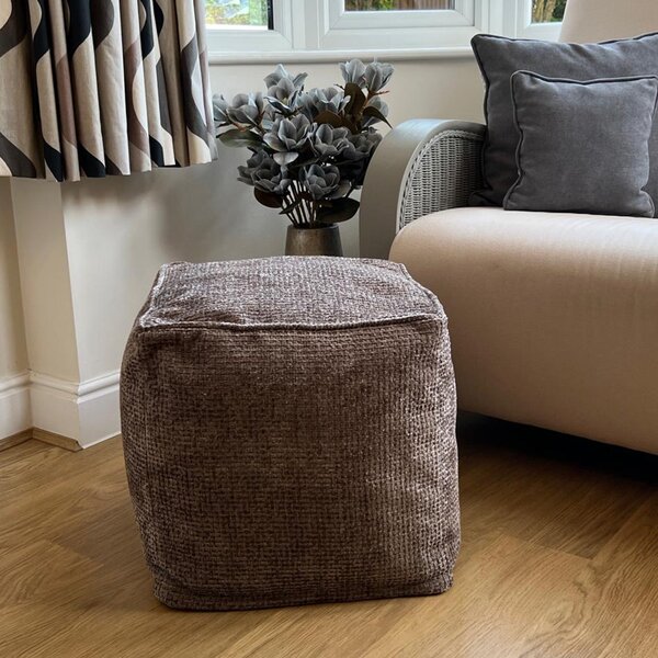 Daro Waffle Cube Pouffe Brown