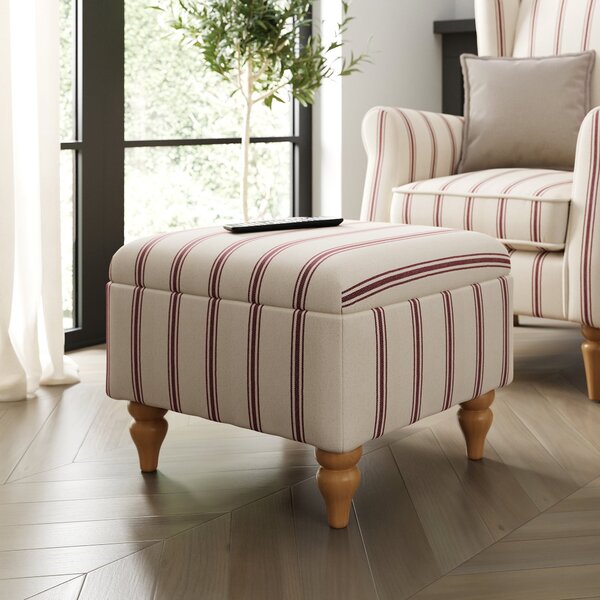 Oswald Stripe Storage Footstool Folkstone Stripe Mulberry