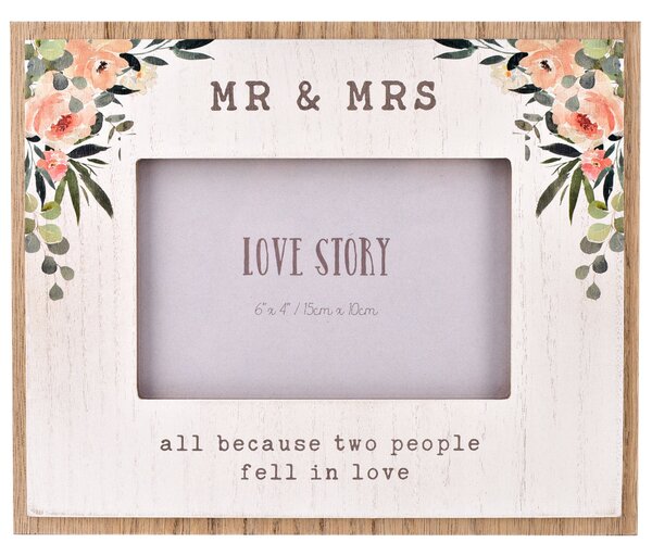 Love Story Mr & Mrs Photo Frame White