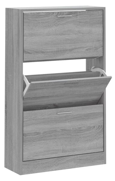 Shoe Cabinet Grey Sonoma 63x24x103 cm Engineered Wood