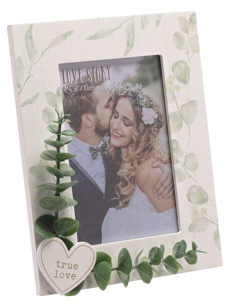 Love Story White True Love Leaves Photo Frame White