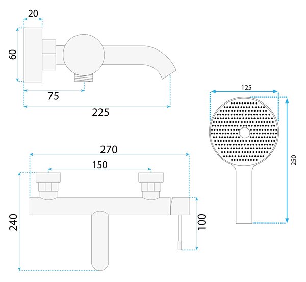 Bath faucet REA Rivo Black