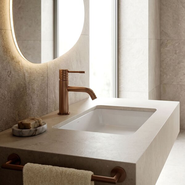 Bathroom faucet Rea Lungo Diamond Brush Copper