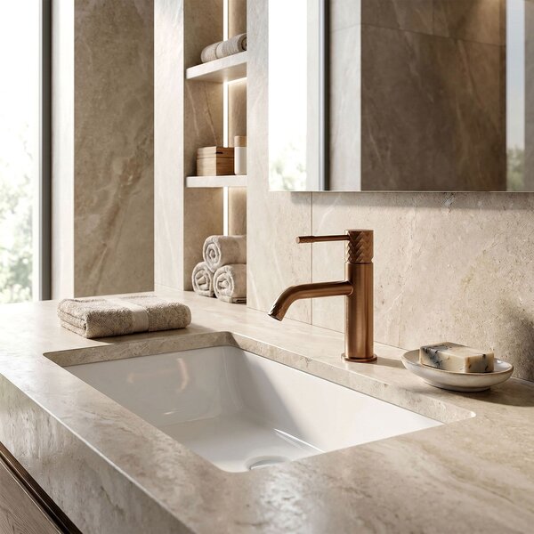 Bathroom faucet Rea Lungo Diamond Brush Copper