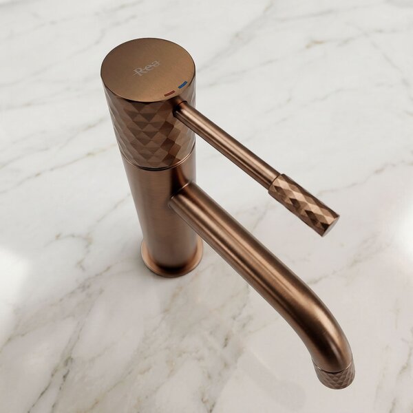 Bathroom faucet Rea Lungo Diamond Brush Copper