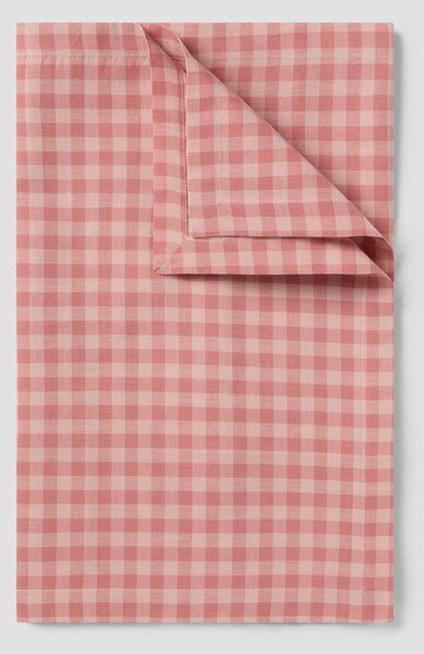 Dusty Pink & Rose Gingham Linen Blend Table Runner | 45 x 200cm | Piglet in Bed