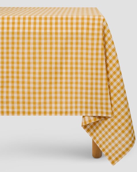Honey Gingham Linen Blend Tablecloth | Medium | Piglet in Bed