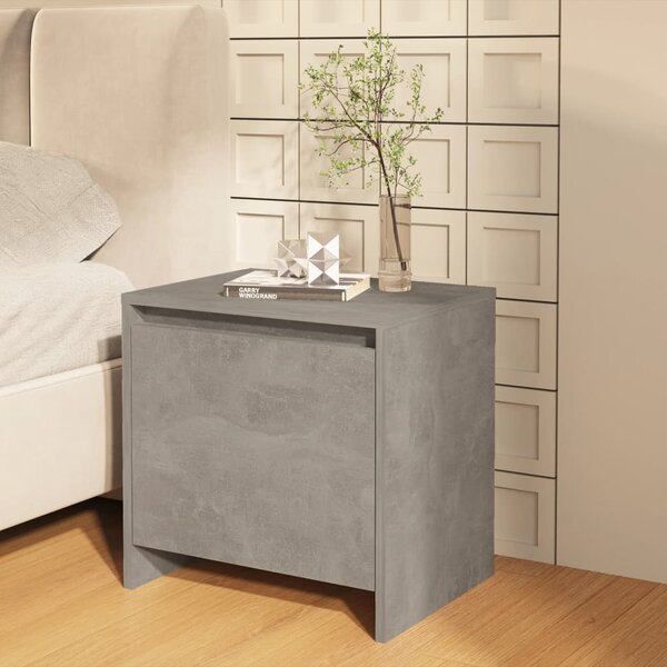 Bedside Cabinet Concrete Grey 45x34x44.5 cm Engineered Wood