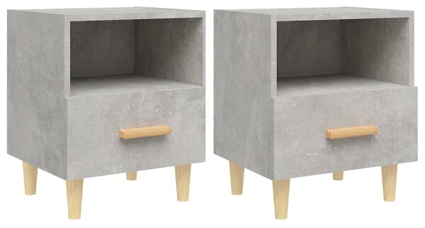 Bedside Cabinets 2 pcs Concrete Grey 40x35x47 cm