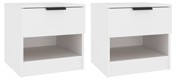 Bedside Cabinets 2 pcs White Engineered Wood