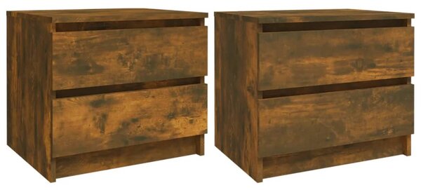 Bed Cabinets 2 pcs Smoked Oak 50x39x43.5 cm Engineered Wood