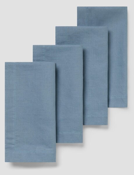 Dusk Blue Linen Blend Napkins Set of 4 | Default | Piglet in Bed
