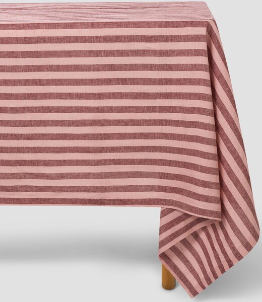 Rhubarb & Rose Pembroke Stripe Linen Blend Tablecloth | Medium | Piglet in Bed