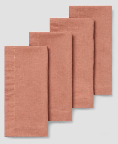 Warm Clay Linen Blend Napkins Set of 4 | Default | Piglet in Bed