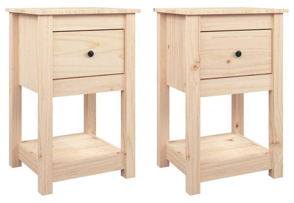 Bedside Cabinets 2 pcs 40x35x61.5 cm Solid Wood Pine