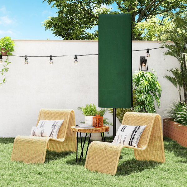 Outsunny Garden Parasol Cover, Outdoor Patio Umbrella Protector Weatherproof Garden Patio for 2-4m Parasol, Dark Green