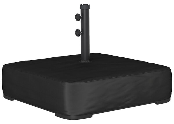 Outsunny Garden Parasol Base 80 kg Sand Filled Heavy Duty Stand for Cantilever Umbrellas and 48 mm Poles Black