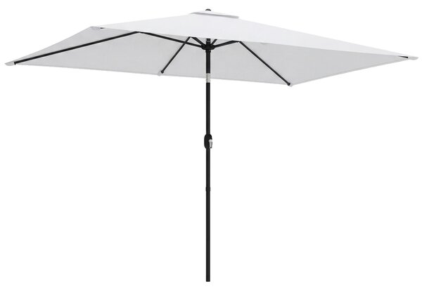 Outsunny Garden Parasol, Parasol Umbrella with Crank Handle, Tilt Function, Polyester Canopy, Cream White