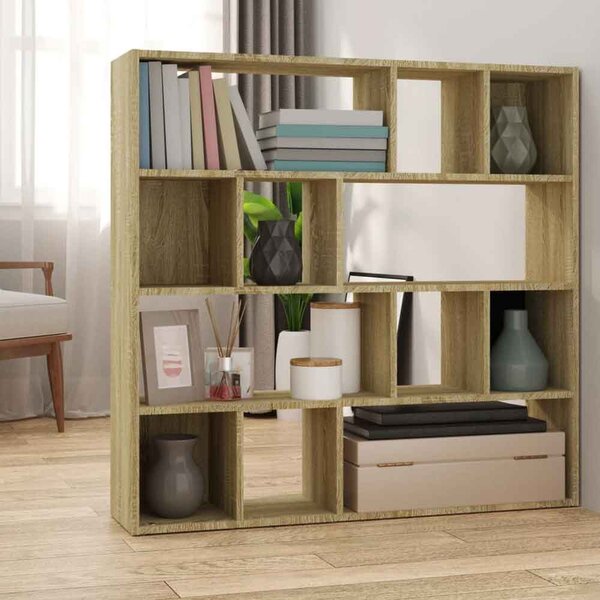 Ramona 105cm Wooden Book Shelf And Room Divider - Sonoma Oak