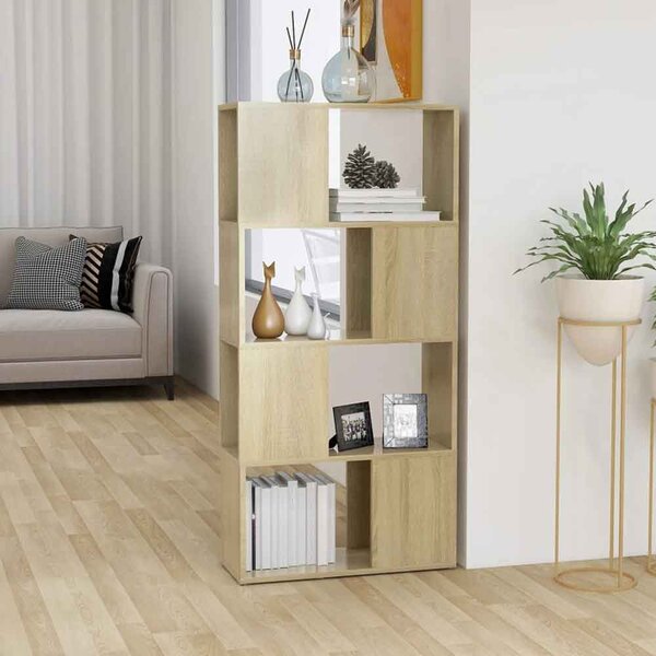 Ramona 60cm Wooden Book Shelf And Room Divider - Sonoma Oak