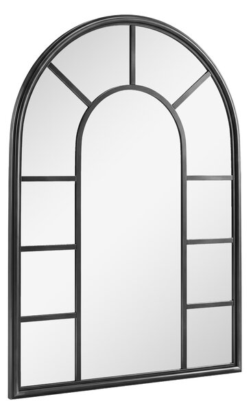 Outsunny Arched Mirror, Shatterproof Acrylic Windowpane Wall Mounted Mirror with Robust Metal Frame, 71 x 51 cm, Black