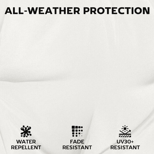 Outsunny Outdoor Seat Cushions Set of 2 with Ties, Waterproof Garden Seat Pads, Cream White