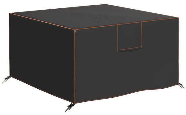 Outsunny Garden Furniture Cover, Waterproof Patio Furniture Cover with Air Vent, 420D Oxford Fabric, 125 x 125 x 74 cm, Black