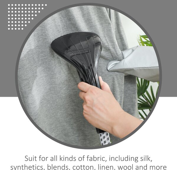 HOMCOM Clothes Steamer with Adjustable Pole Clothes Steamer 11 Steam Levels 41-110 cm Black