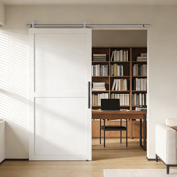 HOMCOM Sliding Door Hardware Kit Smooth Quiet 304 Stainless Steel for 180cm Track Sliver Tone