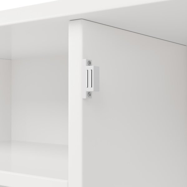 Tall Kitchen Cabinet with Wine Rack and Adjustable Shelves, Spacious Kitchen Cupboard with Doors and Drawers, 120L x 40W x 188H cm, White Aosom UK