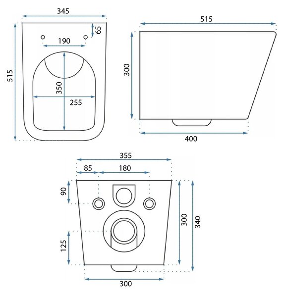 Toilet bowl Rea Julio Rimless