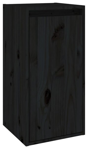 Wall Cabinet Black 30x30x60 cm Solid Wood Pine