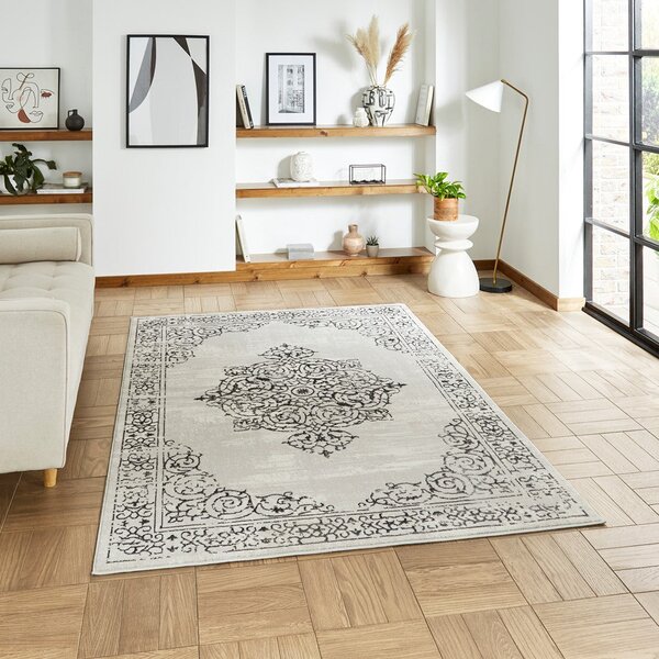 Artemis B9076A Metallic Effect Yarn Rug Silver