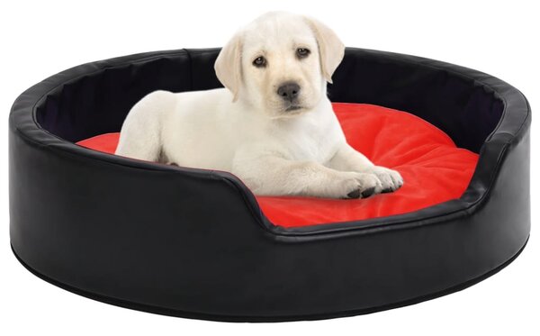 Dog Bed Black and Red 99x89x21 cm Plush and Faux Leather