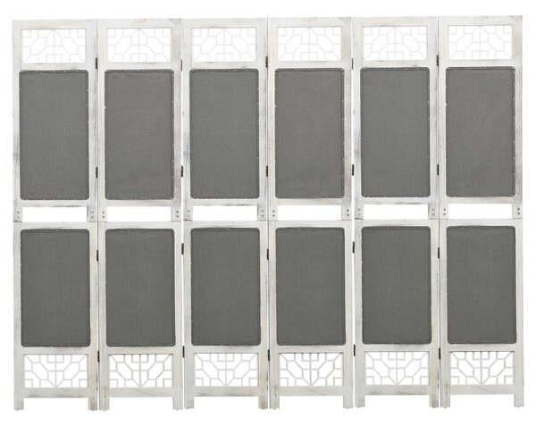 6-Panel Room Divider Grey 210x165 cm Fabric