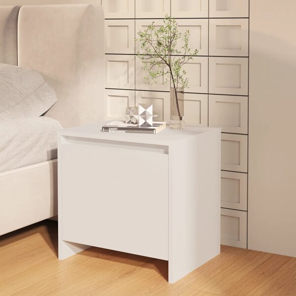 Bedside Cabinet White 45x34x44.5 cm Chipboard