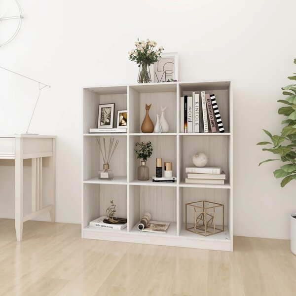 Book Cabinet/Room Divider White 104x33.5x110 cm Solid Pinewood